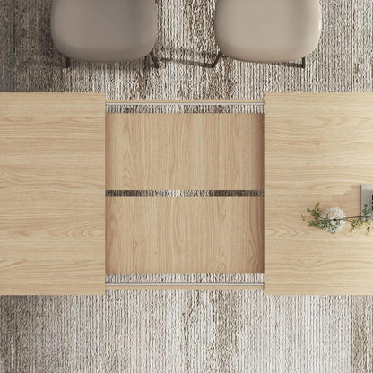 ChVans Large Mobile Extendable Dining Table for 6-8, Modern Wood Kitchen Table Rectangular Table for Dining Room, Living Room