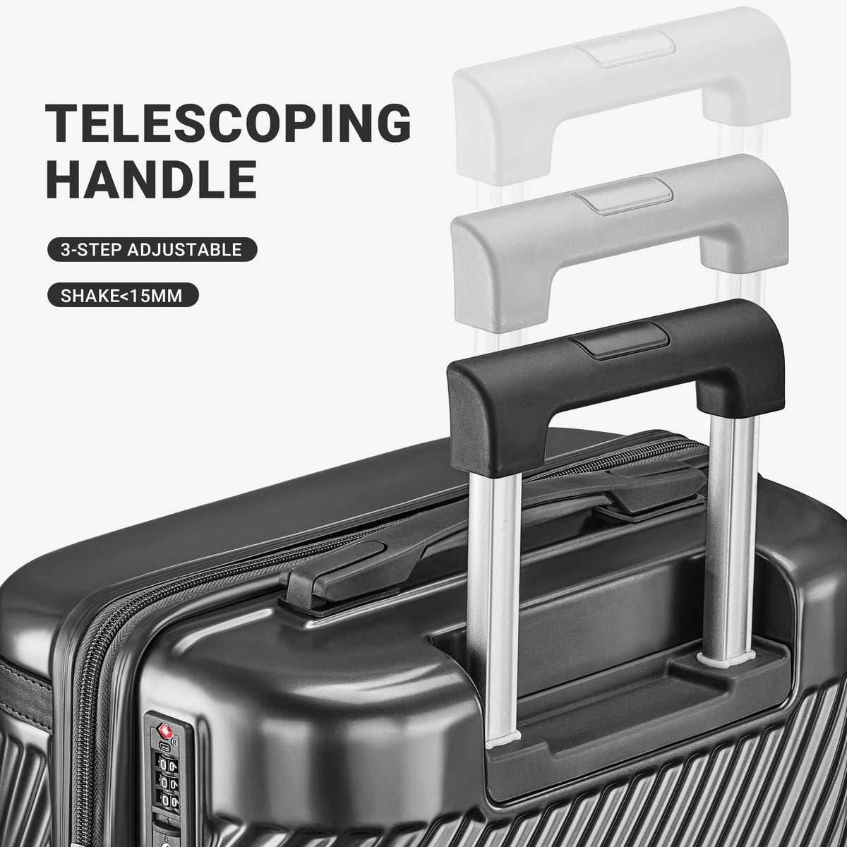 3 Piece Luggage Sets Hard Shell Suitcase Set with Spinner Wheels for Travel Trips Business 20" 24" 28", Rose Gold
