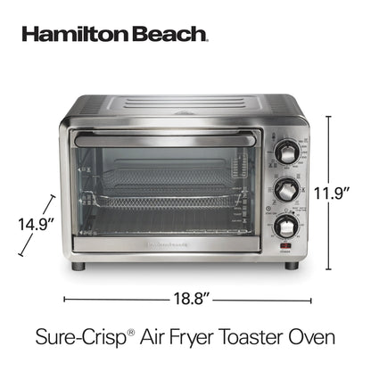 Hamilton Beach Sure-Crisp 6 Slice Countertop Toaster Oven with Sure-Crisp Air Fryer Function, Stainless Steel