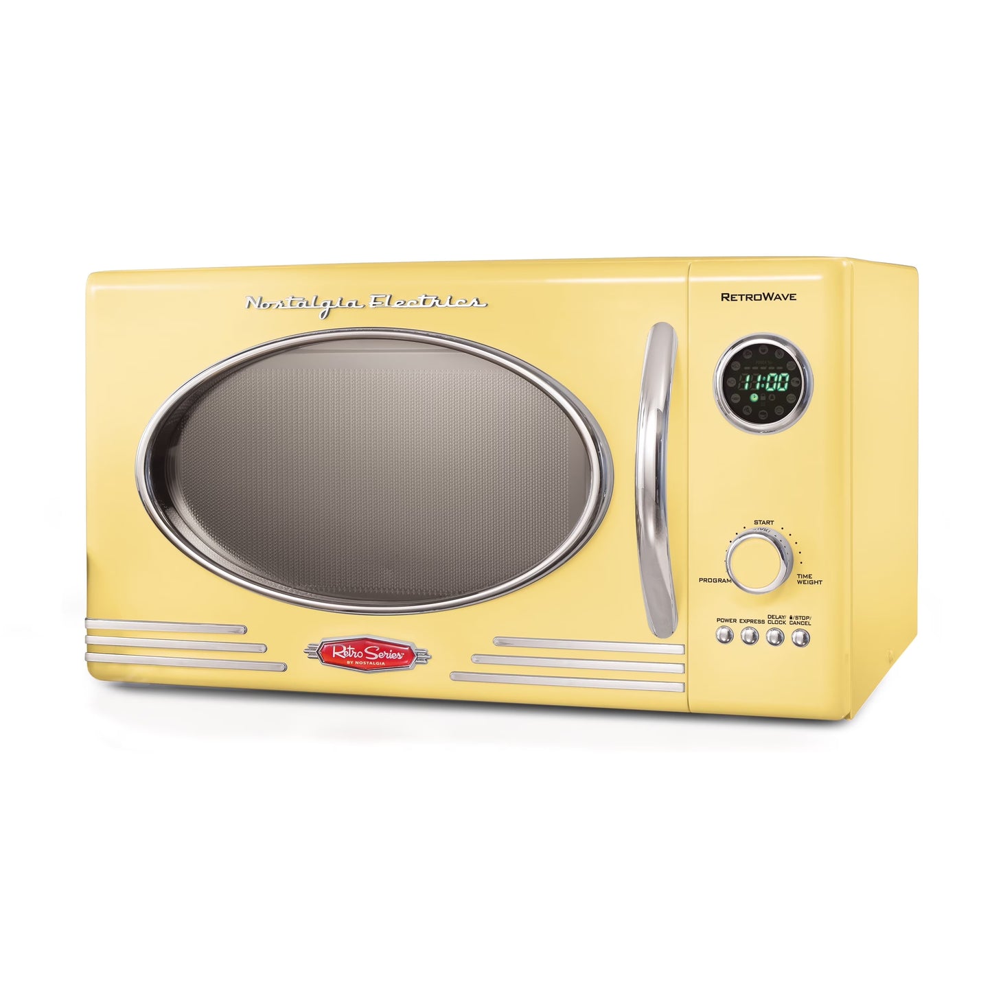 Nostalgia Retro Microwave for Countertop 0.9 cu ft Vintage Microwave, Ivory