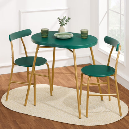 Best Choice Products 3-Piece Modern Oval Dining Table Set, Small Kitchen Dinette w/ 2 Chairs - Black/Black