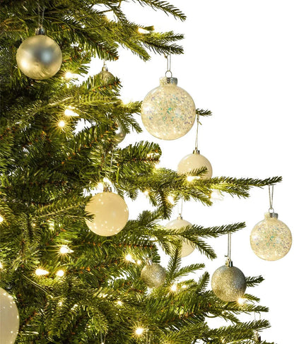 OasisCraft 6.5ft Pre-lit Snow Flocked Artificial Christmas Tree PVC Branches, 400 Clear Lights, Metal Stand | Realistic Full Shape for Home, Office, Holiday Decoration