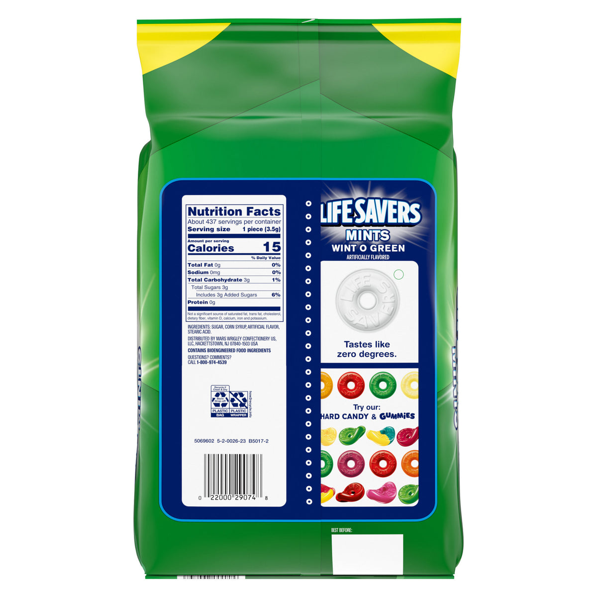 Life Savers Breath Mints Hard Candy, Wint-O-Green, 53.95 oz Bag