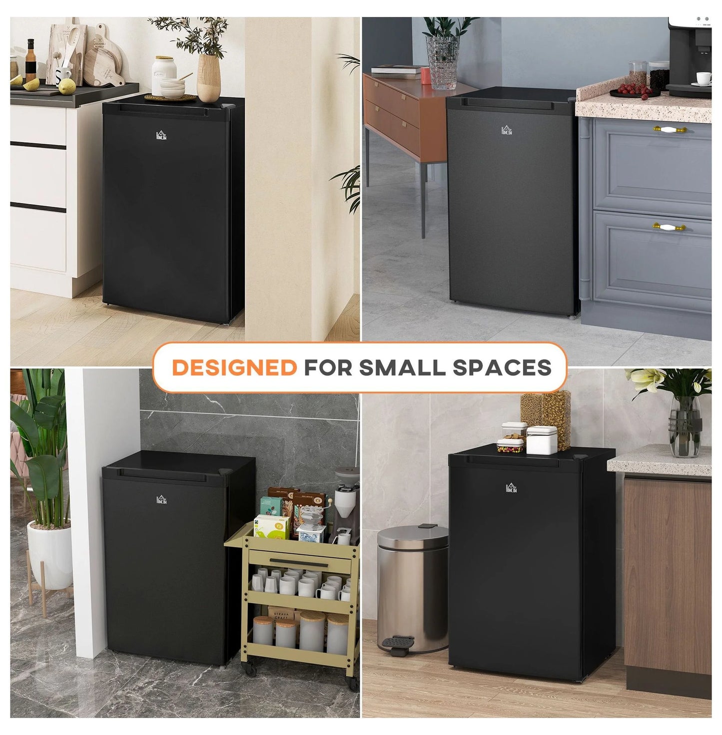 3 Cu Ft Upright Freezer - Black Mini Freezer with Adjustable Thermostat & Reversible Door for Apartment, Dorm, Office