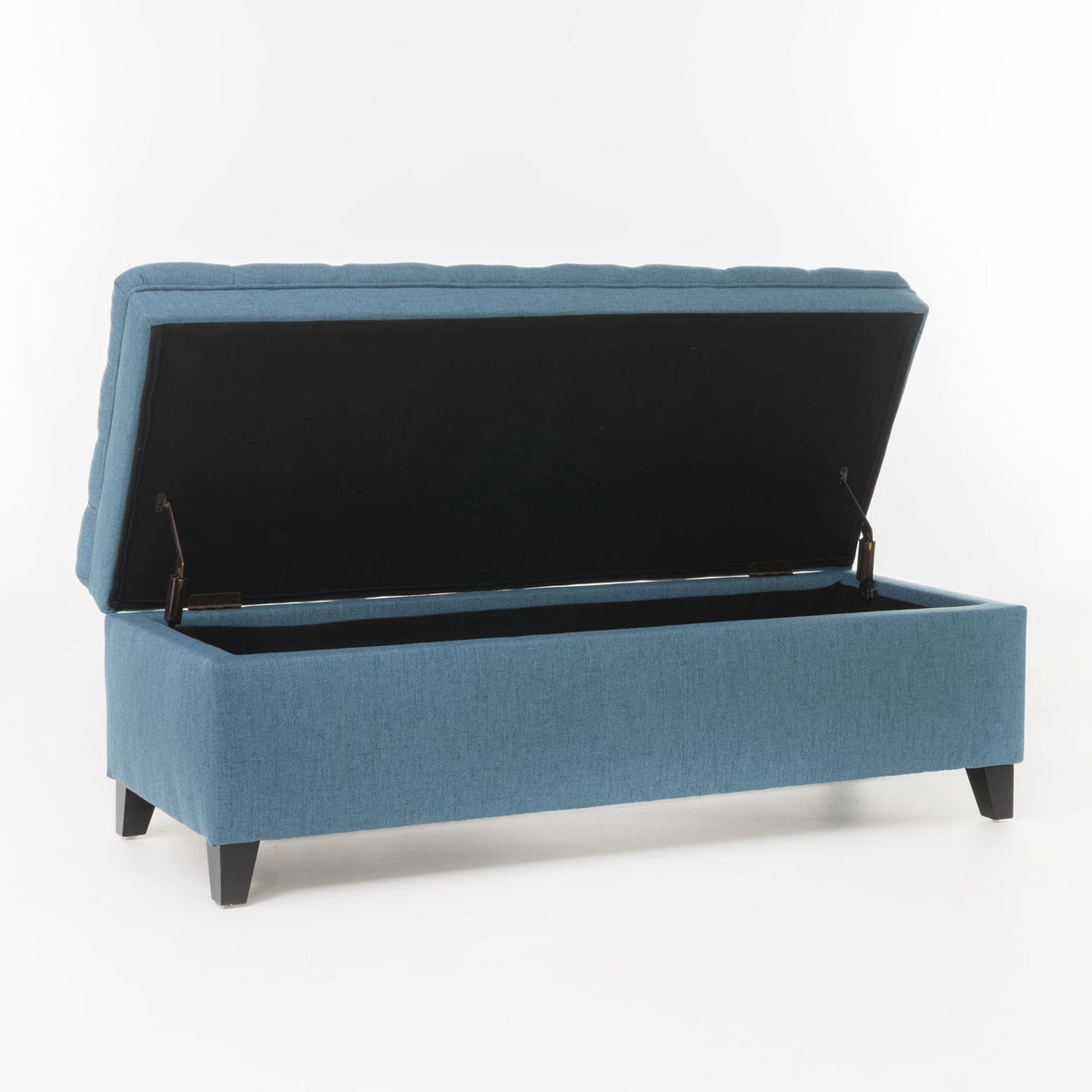 Noble House Hampton Contemporary Fabric Upholstered Storage Ottoman, White and Blue Floral
