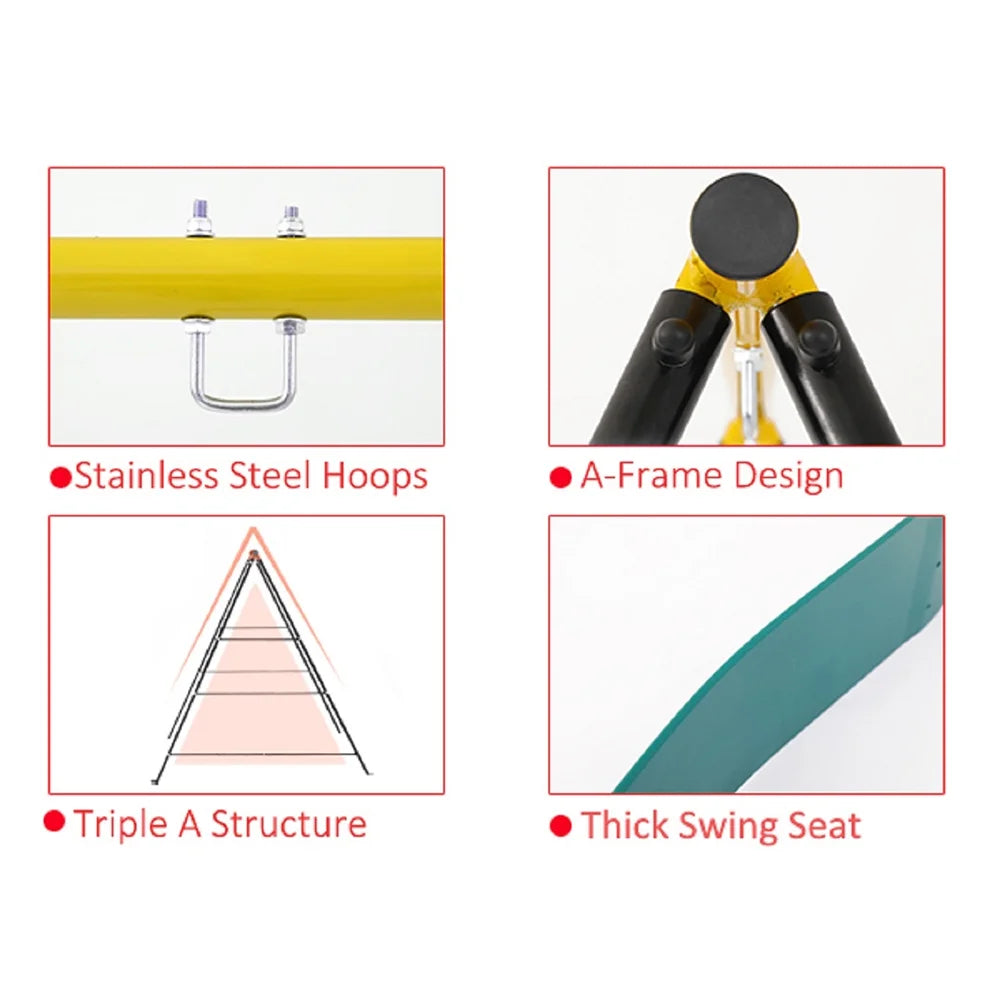 IVV Swing Stand for Porch, Outdoor Heavy Duty Swing Frame, Steel Metal Frame with 4 Ground Pegs, 73" Height Holds Up to 550lbs, Red (Swing NOT Included)