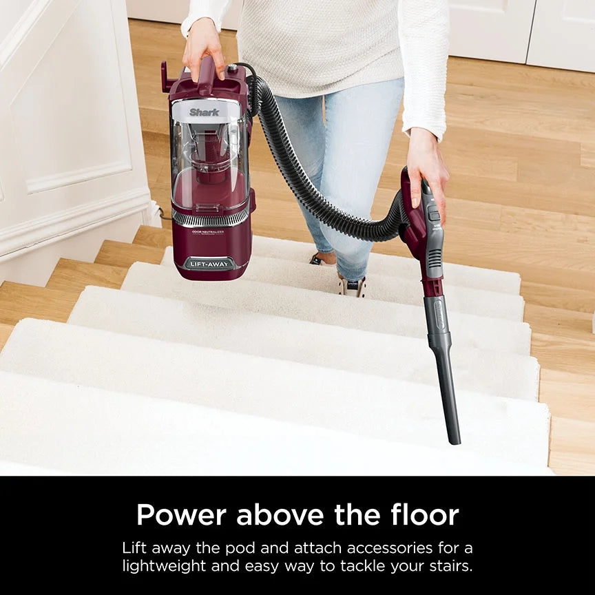 Shark Detect Lift-Away ADV Corded Upright Vacuum with PowerFins Detect, Self-Cleaning Brushroll & Odor Neutralizer Technology, LA492, Burgundy