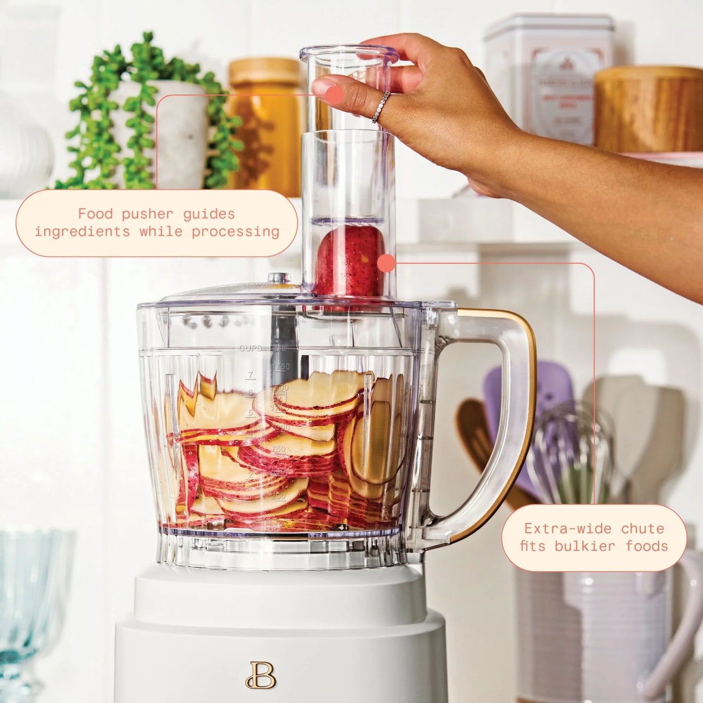 Beautiful 10-Cup Food Processor with Accessories, White Icing by Drew Barrymore