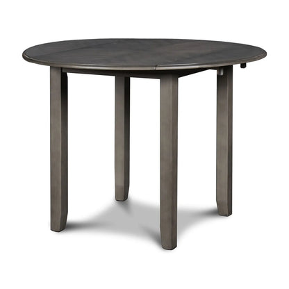 New Classic Gia 3 Piece Contemporary Rubberwood Dining Table Set, Gray