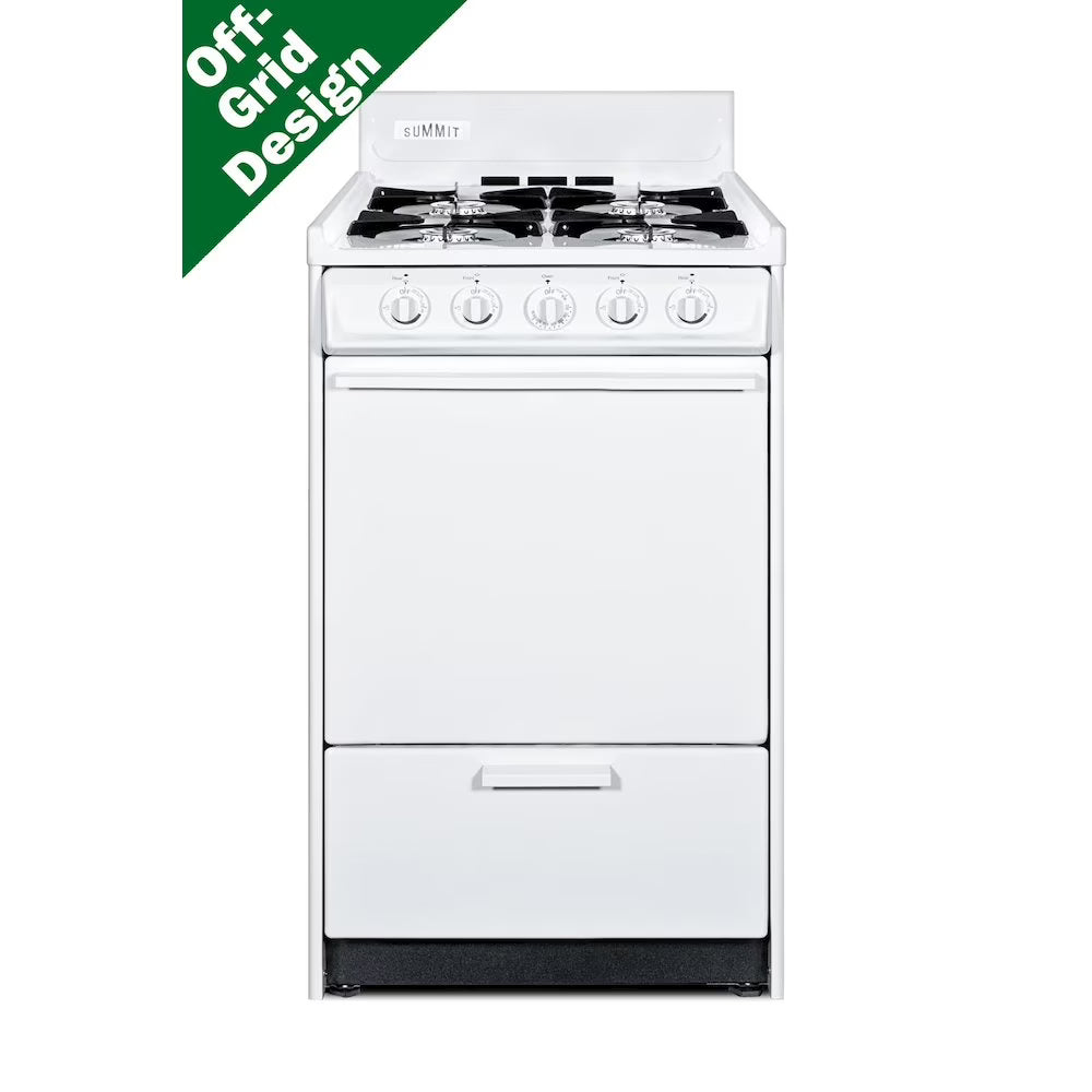 SUMMIT 20" Wide Propane Gas Range, Battery Start