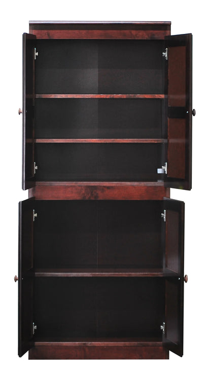 Concepts in Wood Storage Cabinet, 72 inch with 5 Shelves - Cherry Finish
