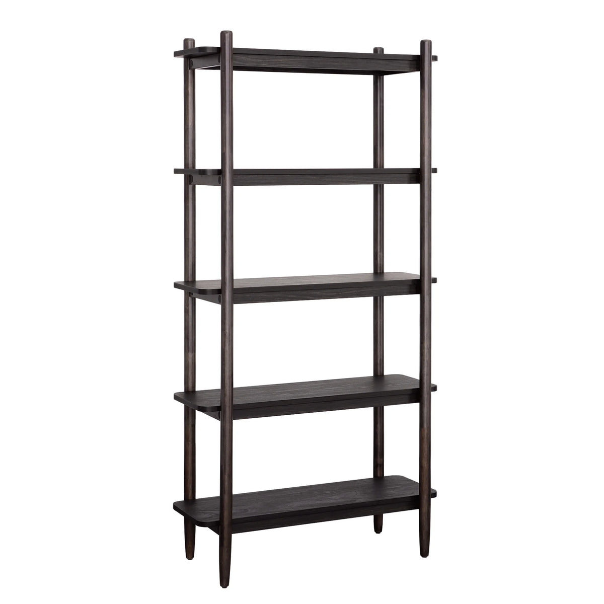 Better Homes & Gardens Springwood 5 Shelf Bookcase with Solid Wood Frame, Light Honey Finish