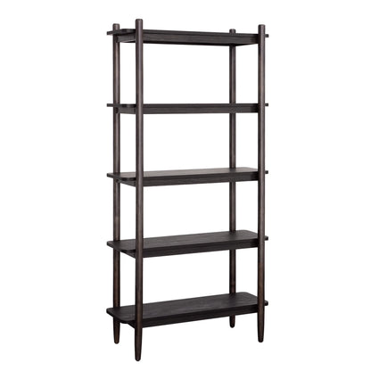 Better Homes & Gardens Springwood 5 Shelf Bookcase with Solid Wood Frame, Light Honey Finish
