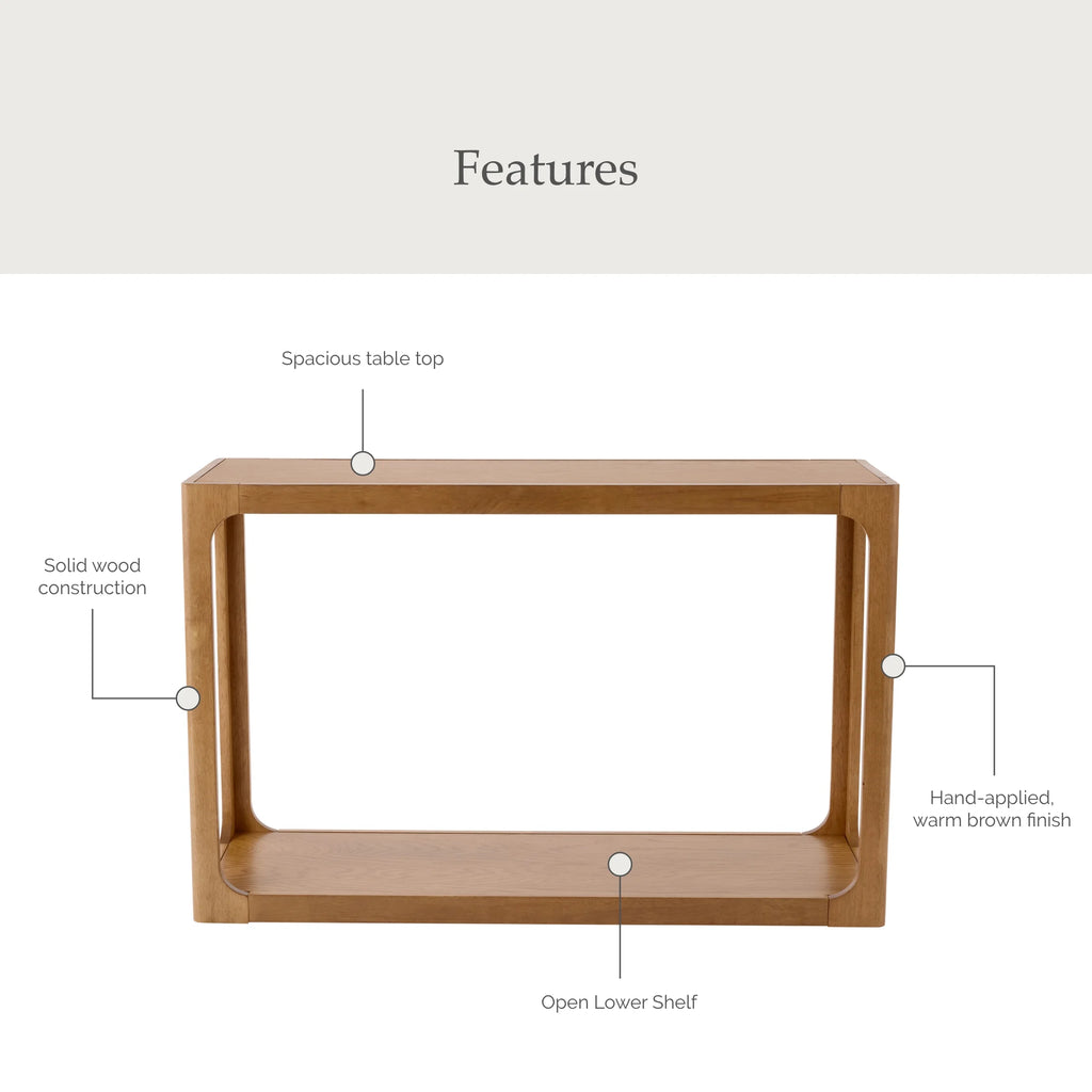 My Texas House Haven Console Table, Warm Brown