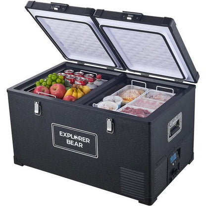 12V Car Fridge 50L 12/24V DC 110-240V AC Portable Freezer Compressor Cooler 0℉-50℉ 3-Year Warranty