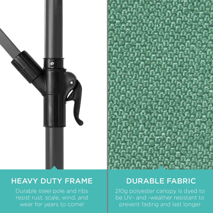 Best Choice Products 10ft Offset Hanging Outdoor Market Patio Umbrella w/ Easy Tilt Adjustment - Tan