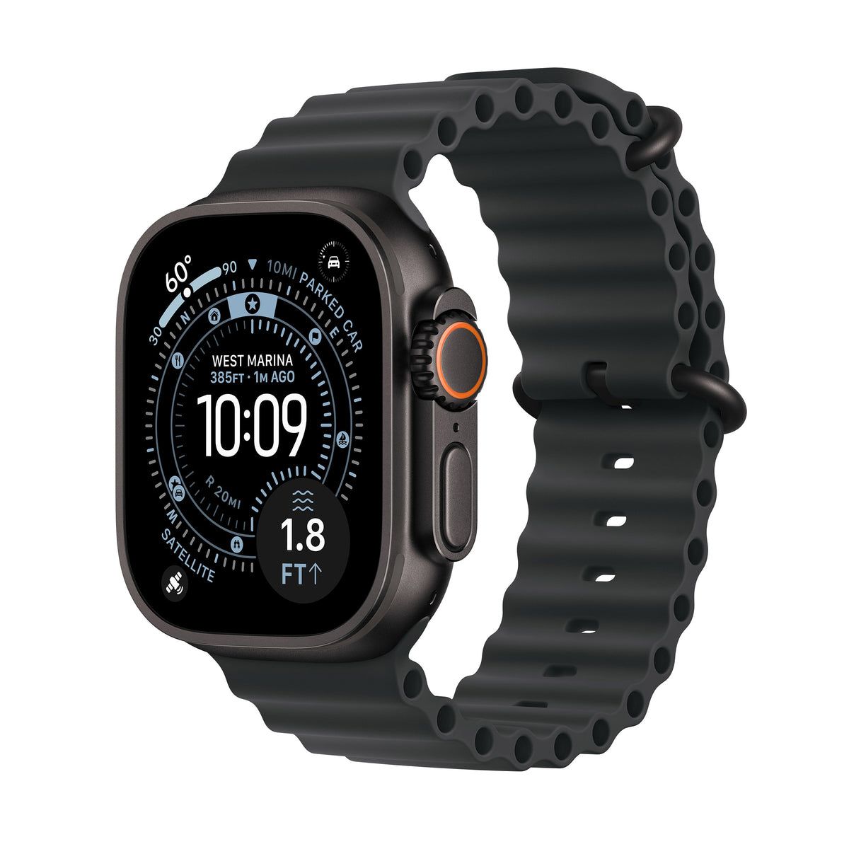 Apple Watch Ultra 3 (GPS + Cellular) 49mm Black Titanium Case with 5G and Satellite Communications (Size M/L)