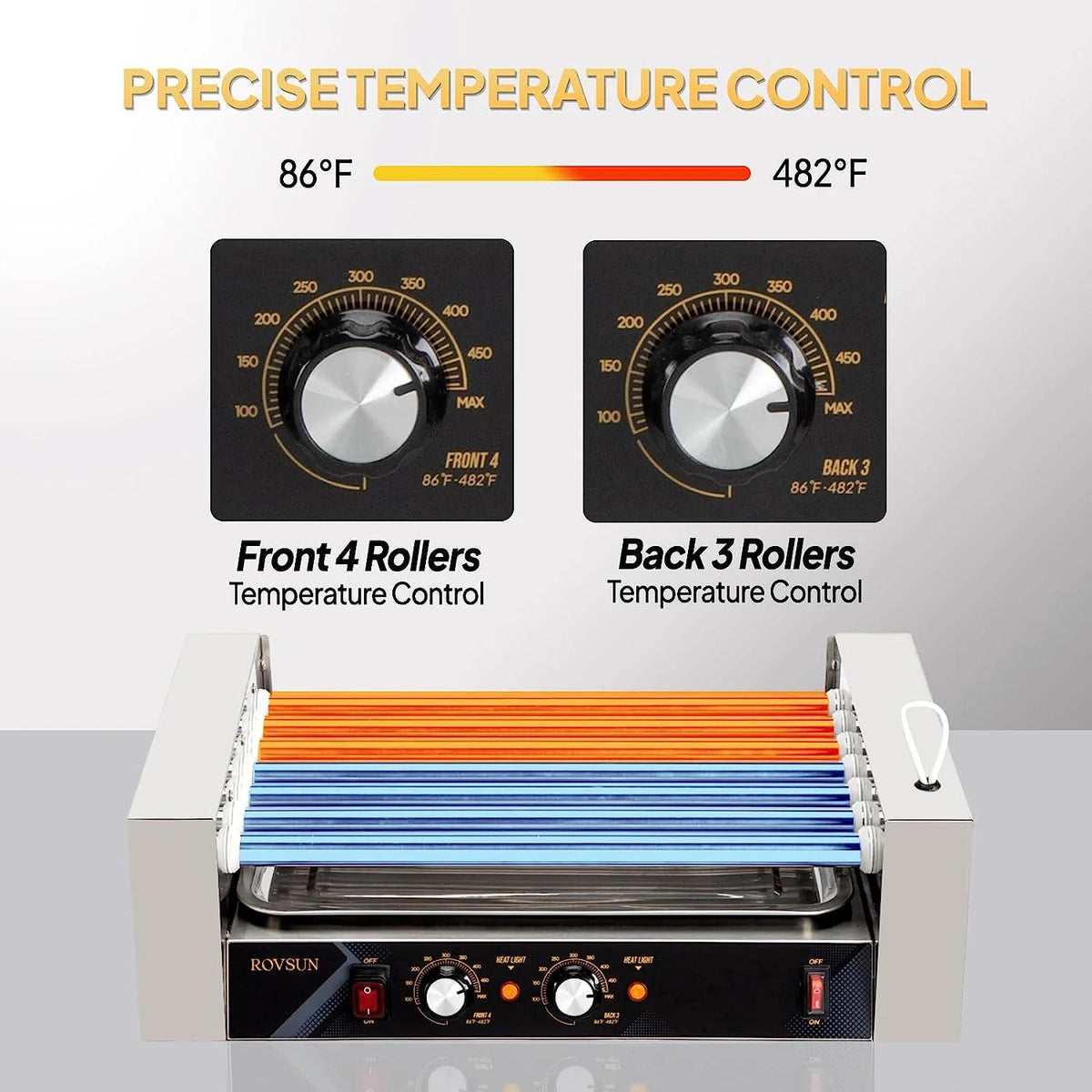 ROVSUN 1050 W 18 Hot Dog Capacity Commercial Hot Dog Roller Grill