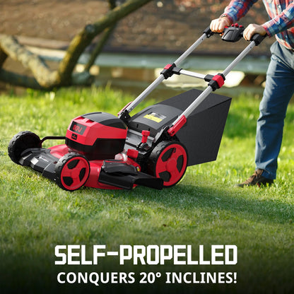 PowerSmart 80V 22-inch Self-Propelled Cordless Lawn Mower with 6.0Ah Battery and Charger