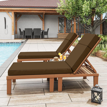 Kimunuk Outdoor Chaise Lounge Cushions set of 2, 80" x 26" x 4" Waterproof Pool Beach Recliner Replacement Cushions with Ties, Navy