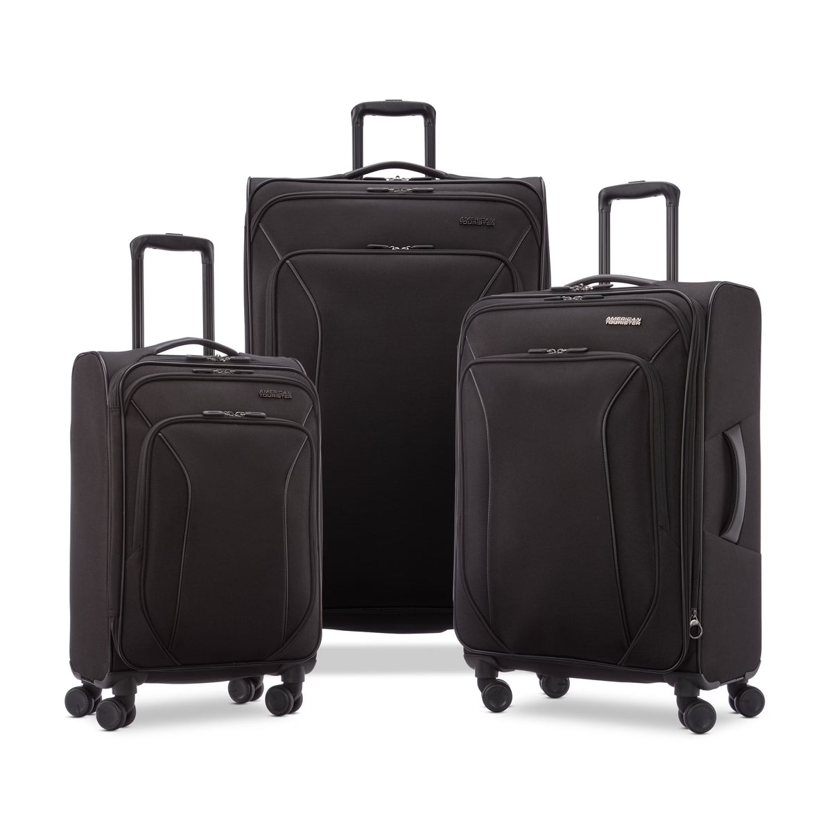 American Tourister X-Lite 3-Piece Luggage Set with Spinner Wheels - Light Grey