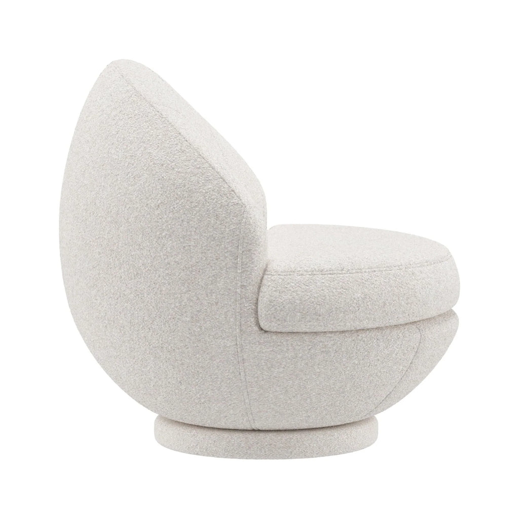 Hillsdale Boulder Upholstered Swivel Storage Chair, Ash White