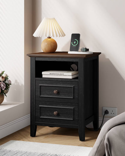 GIKPAL White Dresser for Bedroom, 6 Drawers Wood Dresser with Antique Handles, Farmhouse Rustic Chest of Drawers for Bedroom, Living Room, Entryway & Hallway