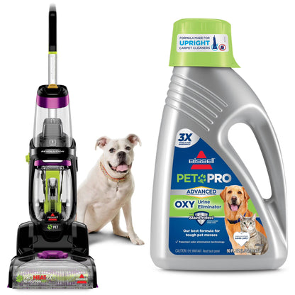 BISSELL ProHeat 2X Revolution Pet Pro Upright Deep Cleaner, for Carpets and Upholstery, TurboStrength Motor Technology, 3 Cleaning Modes, Heatwave Technology, 3586, Purple