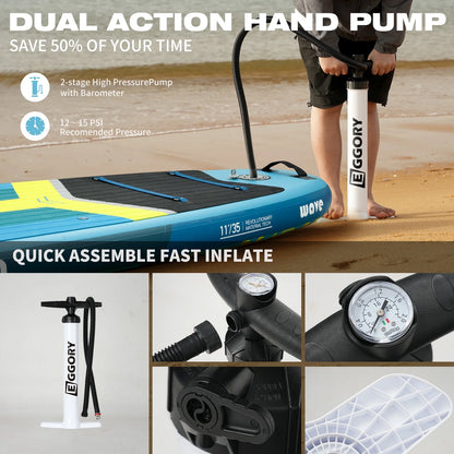 Genreen Inflatable Fishing Paddle Board 11" Stand up Paddle Board with Full SUP Premium Accessories