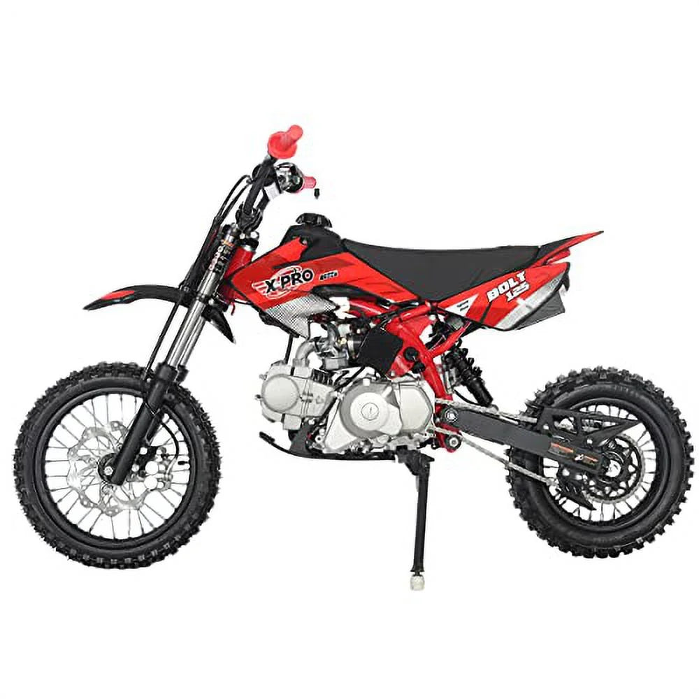 X-Pro Brand New Bolt 125cc Gas Pit Dirt Bike, Automatic Transmission E-Start 14"/12" Tires