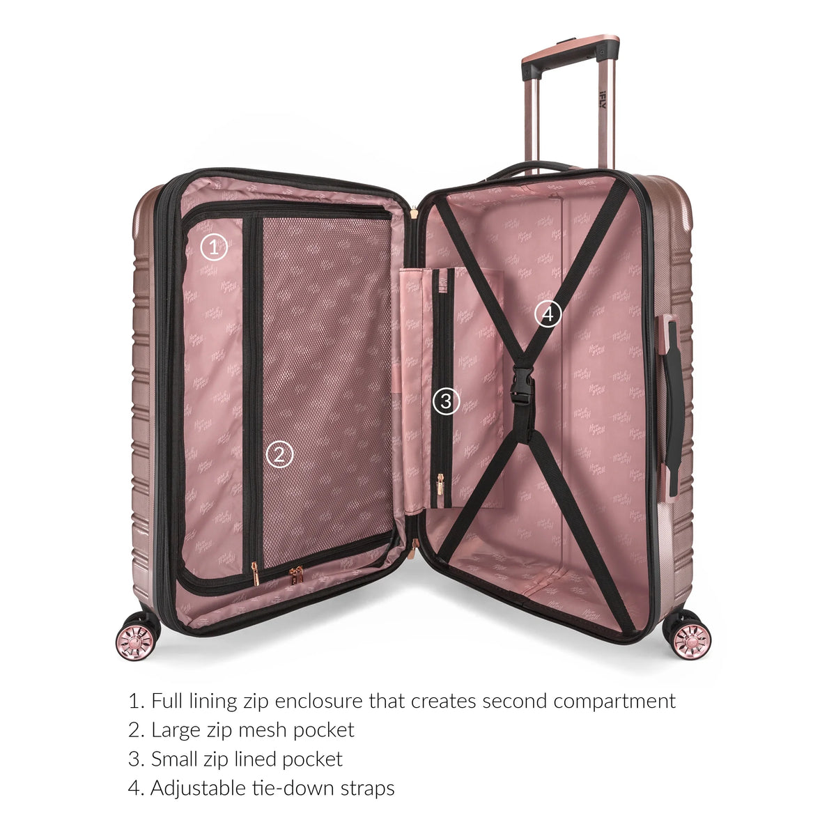 iFLY Hardside Fibertech 3.0 2 Piece Set, 20" Carry-on and 28" Checked Luggage, Gadget Gray