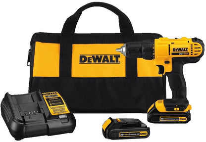 DEWALT 20V Max Cordless Drill/Driver Kit, Compact, 1/2-Inch (DCD771C2), Yellow