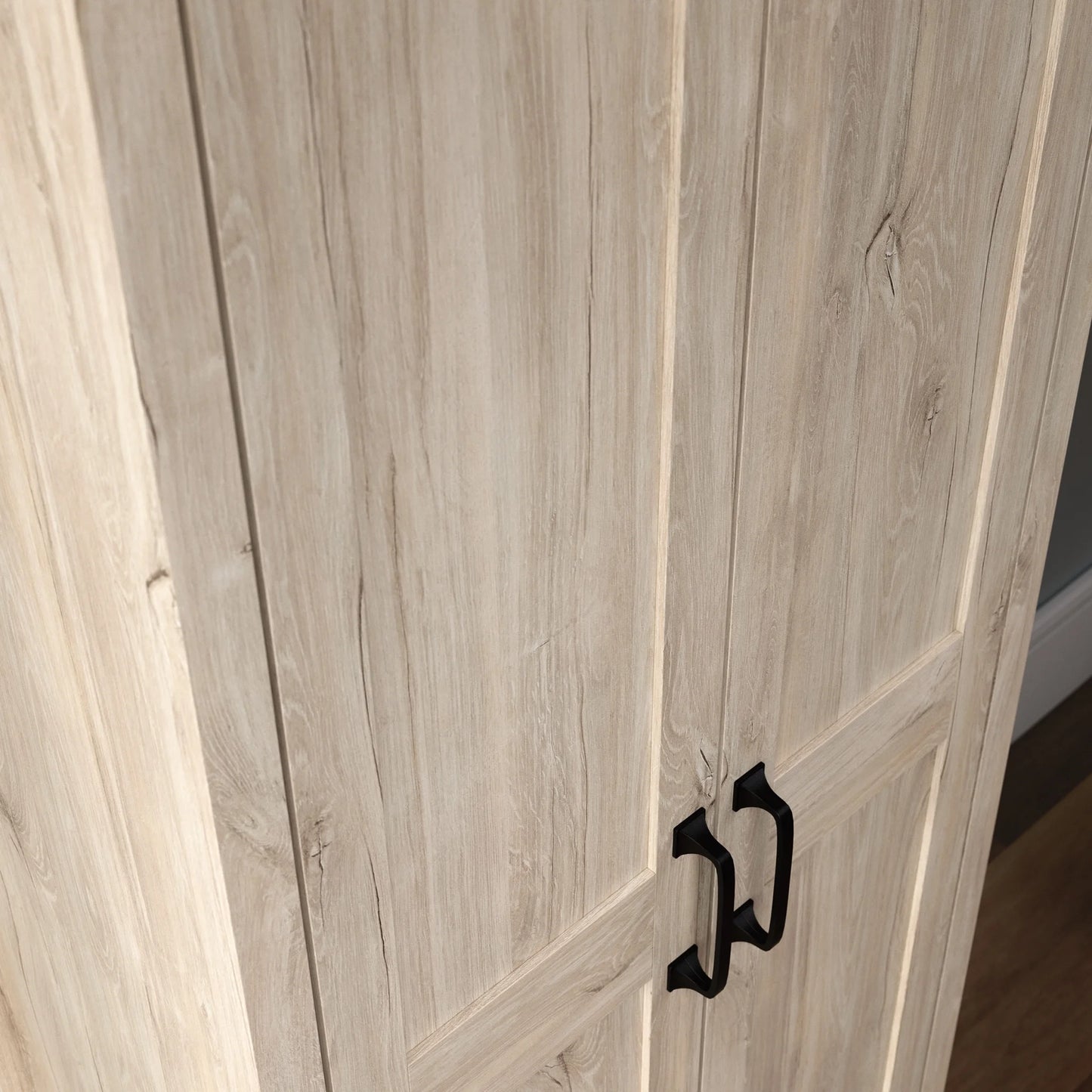 Sauder Two-Door Storage Cabinet, Chalk Oak Finish