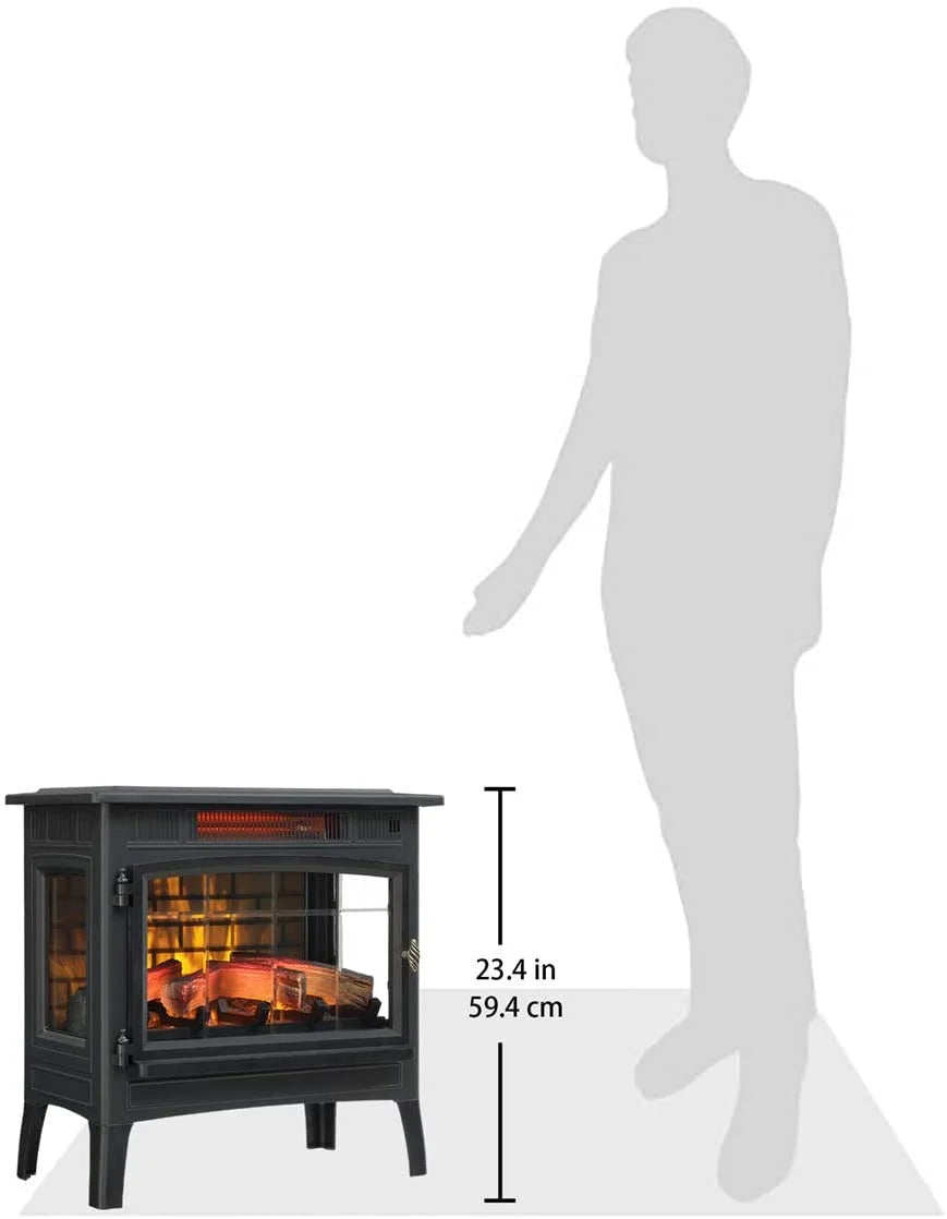 Duraflame 3D Black Infrared Electric Fireplace Stove with Remote Control - DFI-5010-01