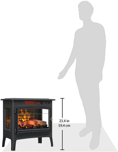 Duraflame 3D Black Infrared Electric Fireplace Stove with Remote Control - DFI-5010-01