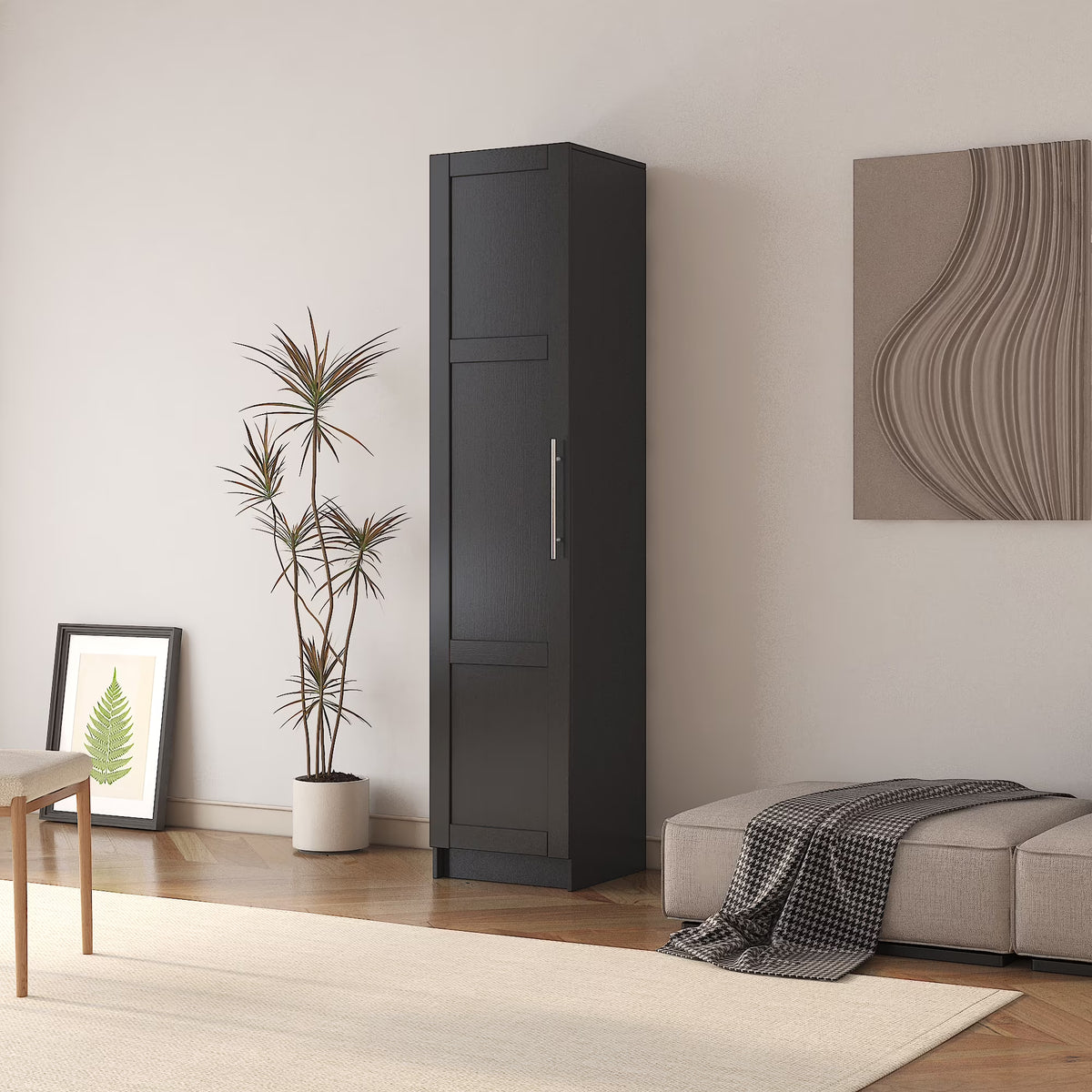 Slim Tall Storage Cabinet,Pantry Cabinet with Doors Shelves Small Space for Kitchen Living Room Bathroom