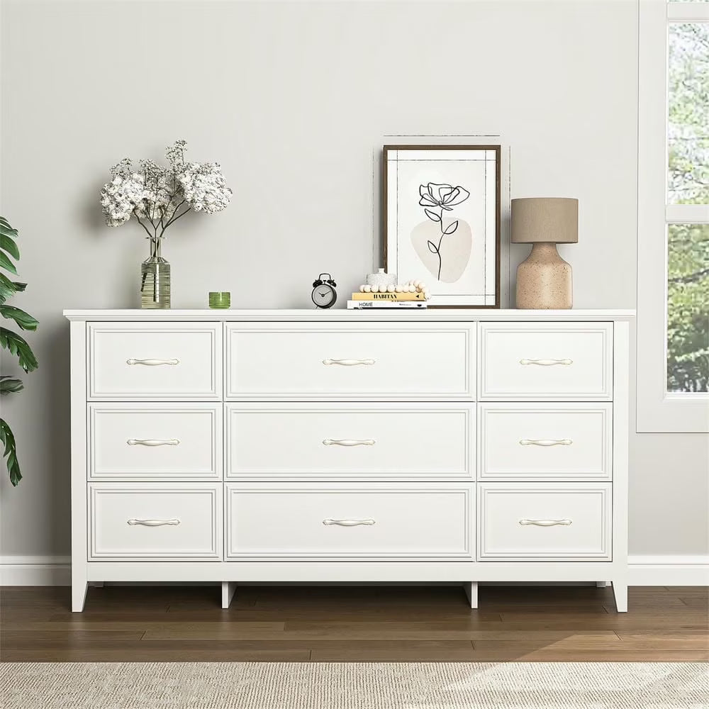 Kadyn Modern 6 Drawer Dresser Wood Cabinet,Dresser for Bedroom, Kitchen Storage Cabinet with Drawers, Chest of Drawers(Black)