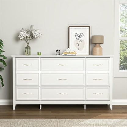Kadyn Modern 6 Drawer Dresser Wood Cabinet,Dresser for Bedroom, Kitchen Storage Cabinet with Drawers, Chest of Drawers(Black)