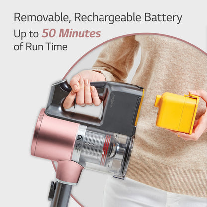 LG Cord Zero A9 Cordless Stick Vacuum - A912PM, Lightweight, Powerful Suction, Pet Hair, Hard Floor, Carpet, HEPA Filter, Self-Cleaning Brushroll, LED Headlights, Rechargeable, Multi-Surface