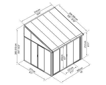 Palram - Canopia SanRemo 10' x 14' Patio Enclosure - Gray/Clear