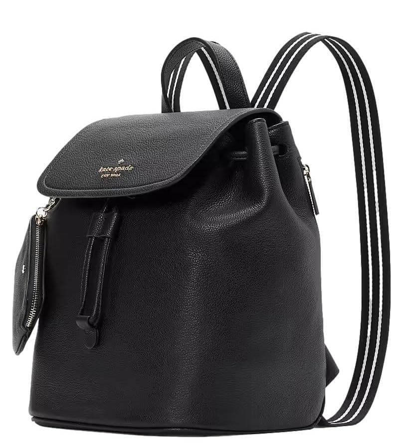 Kate Spade New York Women's Rosie Pebbled Leather Medium Flap Backpack, Black
