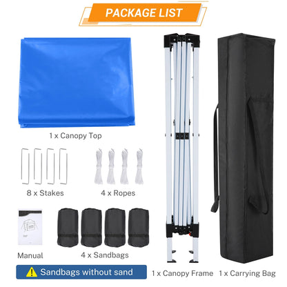 SANOPY 10'x10' EZ Pop Up Canopy Tent Outdoor Party Instant Shelter Portable Folding Beach Canopy with 4 Sandbag & Carrying Bag, Black