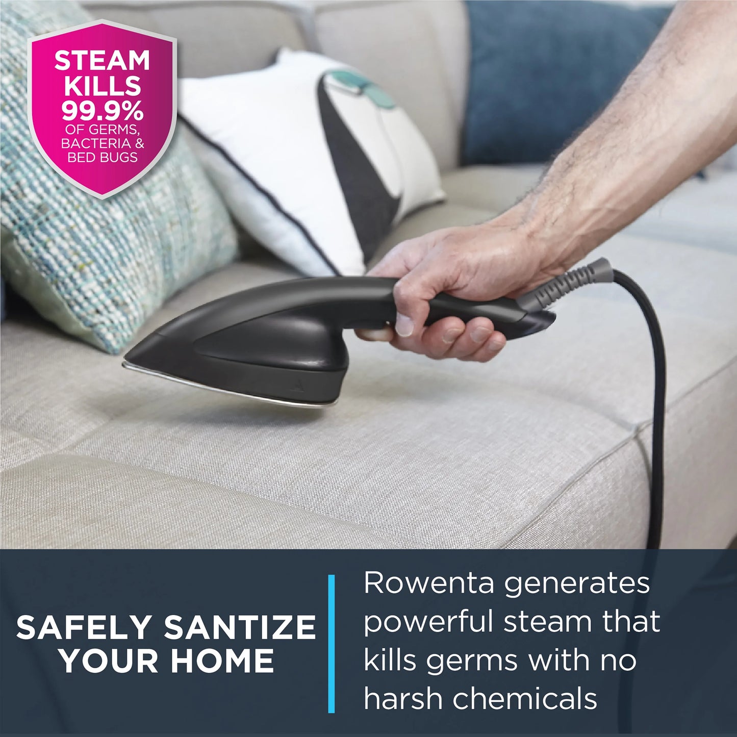Rowenta IXEO Full Size Steamer for Clothes with Ironing Board, Garment Steamer, 65 Inch, 1500 Watts, Portable, QR1410
