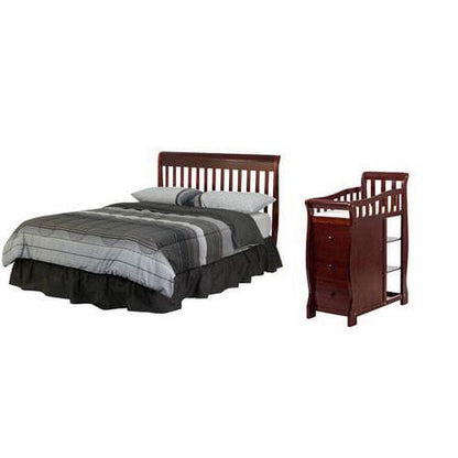 Dream On Me Brody 5-in-1 Convertible Crib with Changer. Cherry