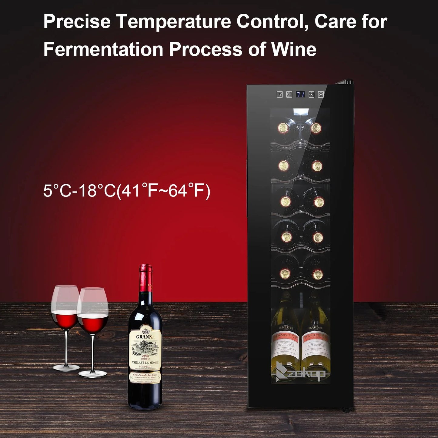Ktaxon 18 Bottle Compressor Wine Cooler Freestanding Wine Fridge, Fast Cooling, Low Noise