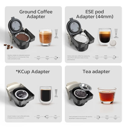 HiBREW 6in1 Pods Coffee Machine Multiple Espresso Cafetera Cappuccino Coffee Maker H1B Beige