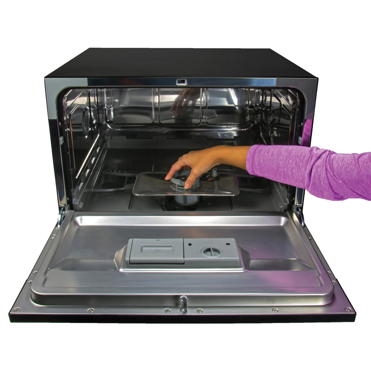 Magic Chef Energy Star 6-Place Setting Countertop Dishwasher (Model MCSCD6W5)  Fits under cabinetry as it sits 17.2" Tall