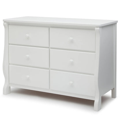 Delta Children Universal 6 Drawer Dresser with Interlocking Drawers - Greenguard Gold Certified, Grey