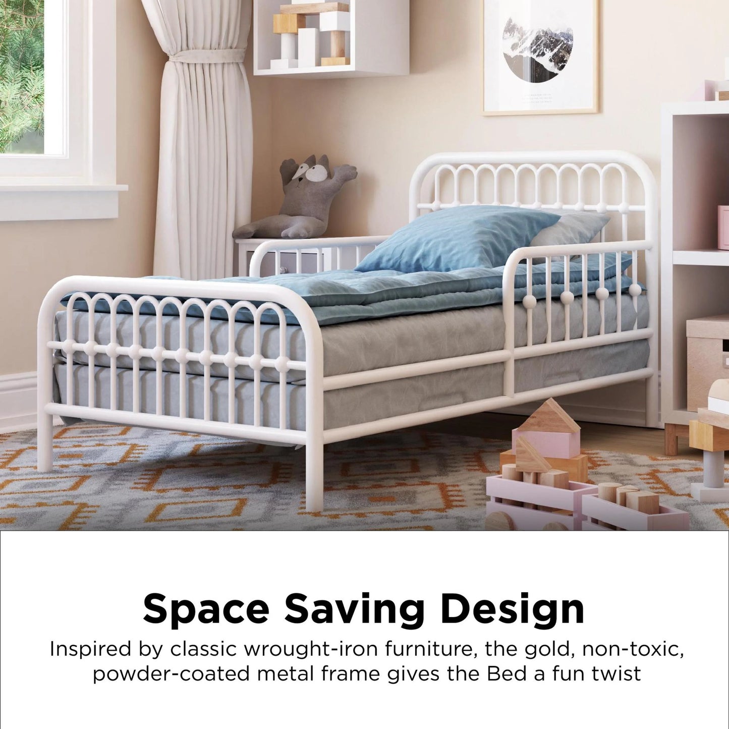 Little Seeds Monarch Hill Ivy Metal Toddler Bed, Gold