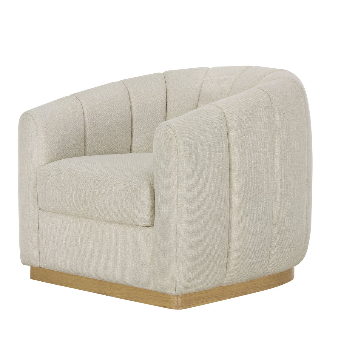 Better Homes & Gardens Lillian Accent Swivel Chair, Cream Linen